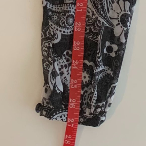 EUC Notations Sheer Long Sleeve Black/White Button Down Blouse Size Small - Picture 12 of 12